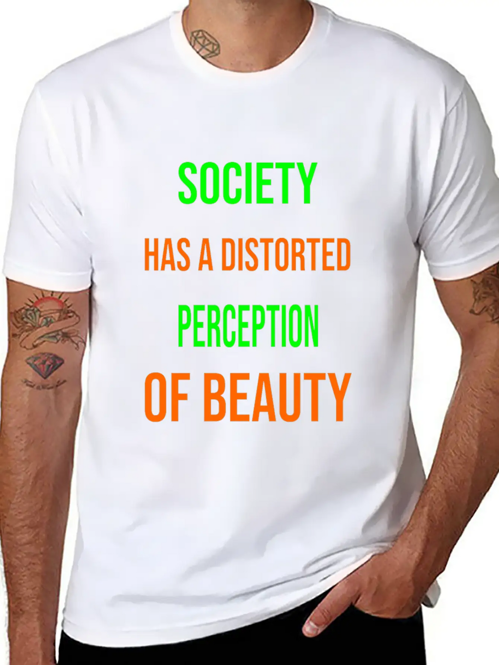 Society Has A Distorted Perception Of Beauty Basic Graphic T-Shirt – Daily Comfort In Soft Cotton