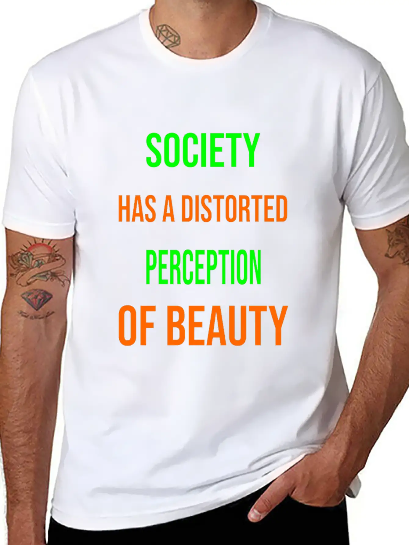 Society Has A Distorted Perception Of Beauty Basic Graphic T-Shirt – Daily Comfort In Soft Cotton