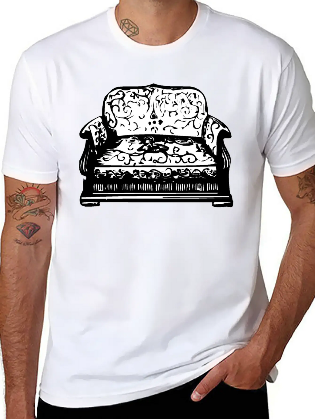 Sofa Couch Chair Table Stuhl Tisch Lamp Lampe Benc Breathable Soft Cotton T-Shirt – Timeless Casual Look