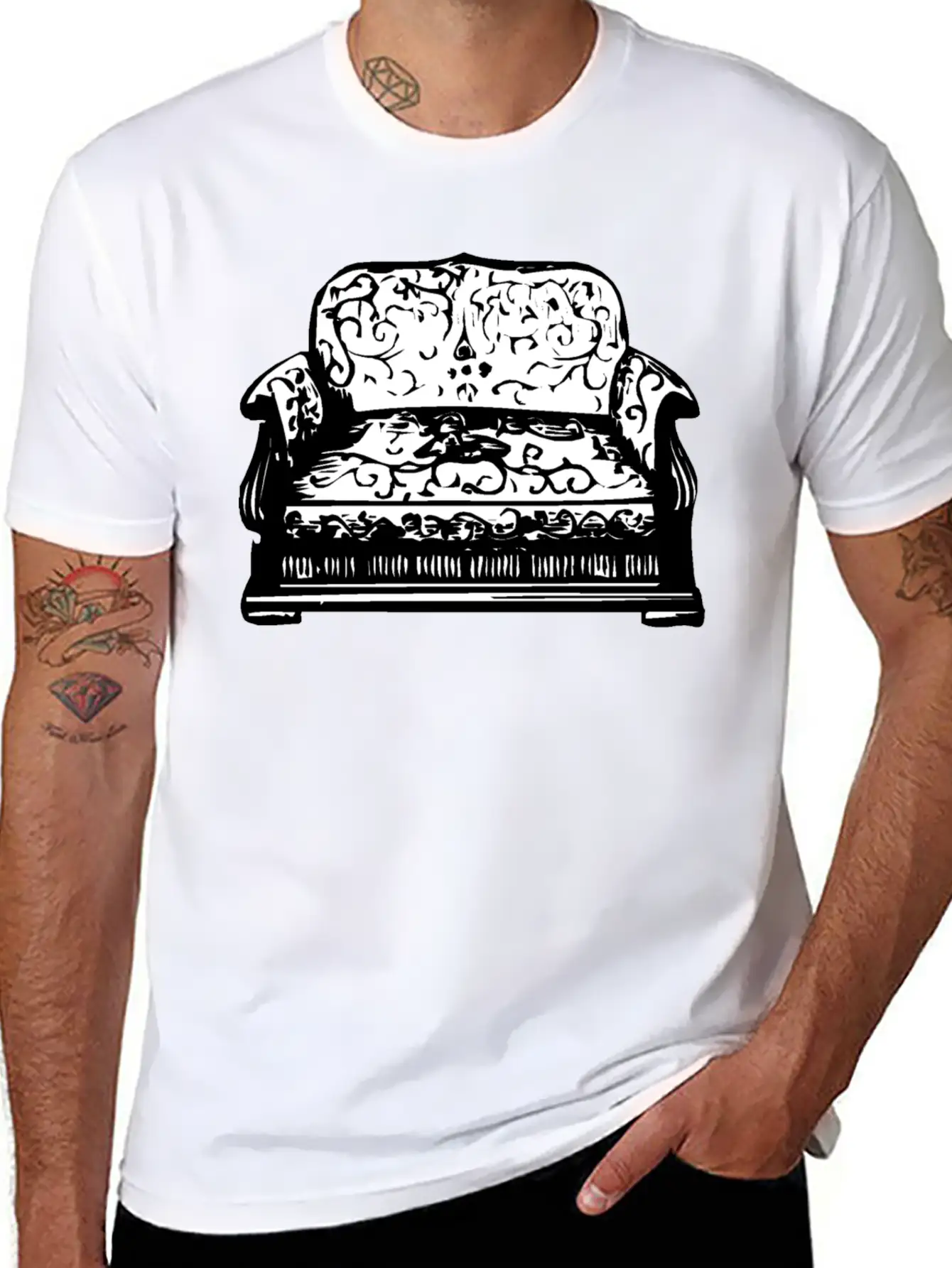 Sofa Couch Chair Table Stuhl Tisch Lamp Lampe Benc Breathable Soft Cotton T-Shirt – Timeless Casual Look