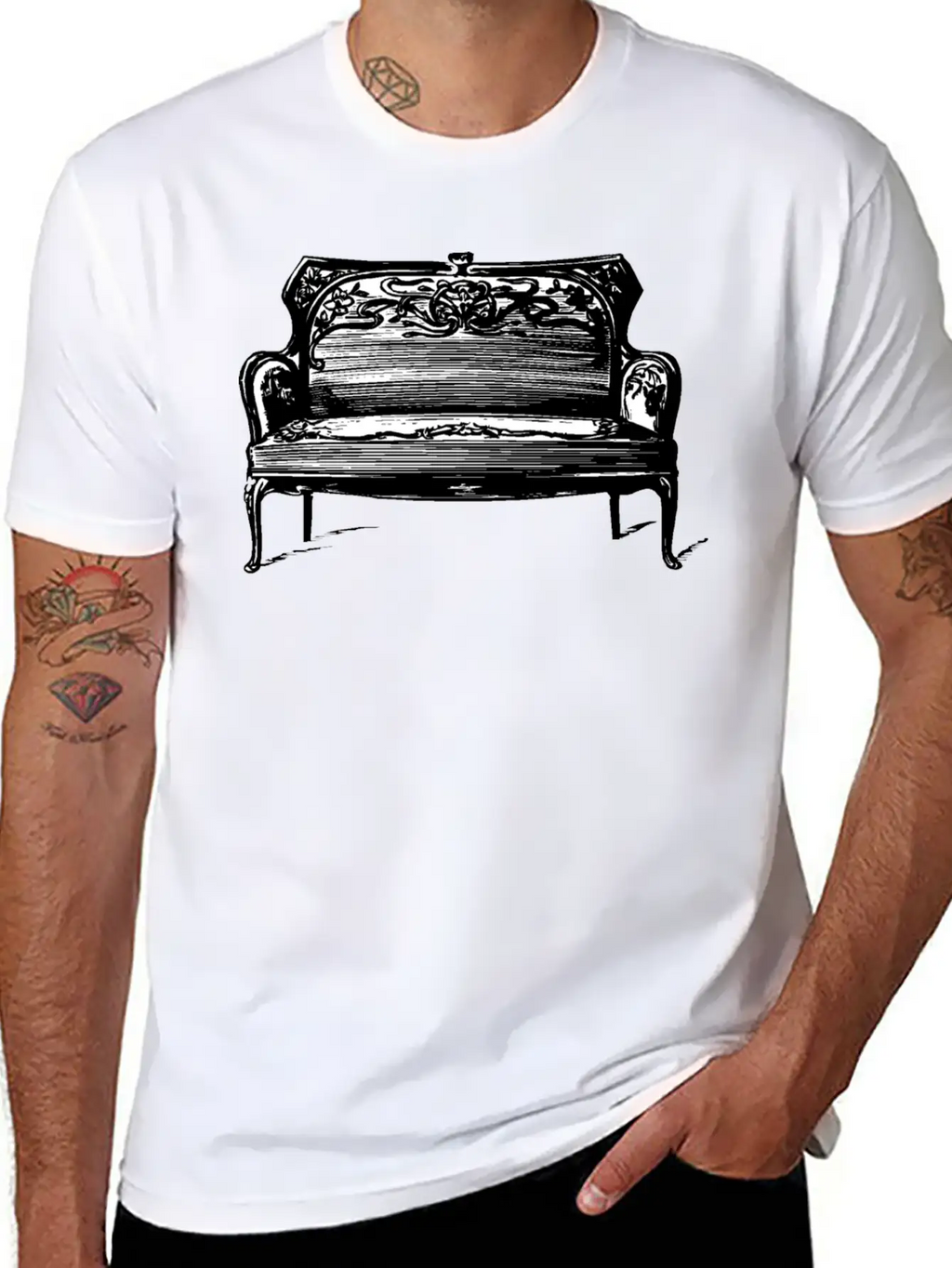 Sofa Couch Chair Table Stuhl Tisch Lamp Lampe Benc Essential Cotton Tee For Daily Outfits – Unisex Style