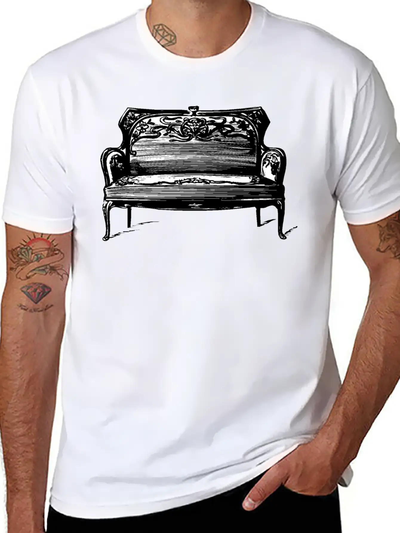 Sofa Couch Chair Table Stuhl Tisch Lamp Lampe Benc Essential Cotton Tee For Daily Outfits – Unisex Style
