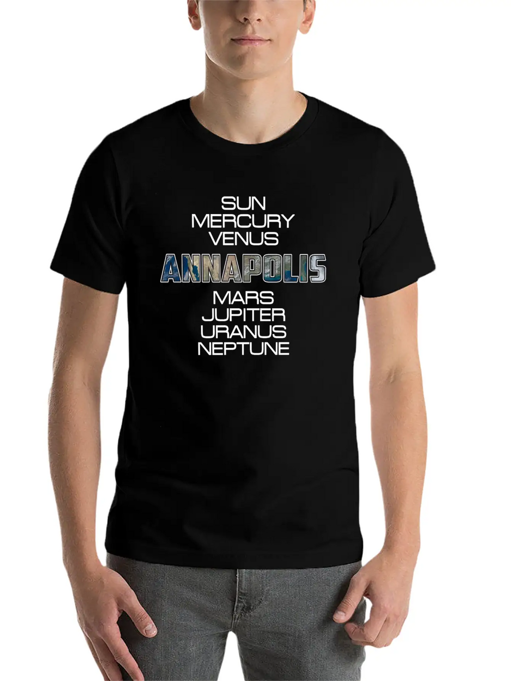 Solar System Planet Earth Annapolis Gift Timeless Short Sleeve Tee – Comfy And Minimalist Design