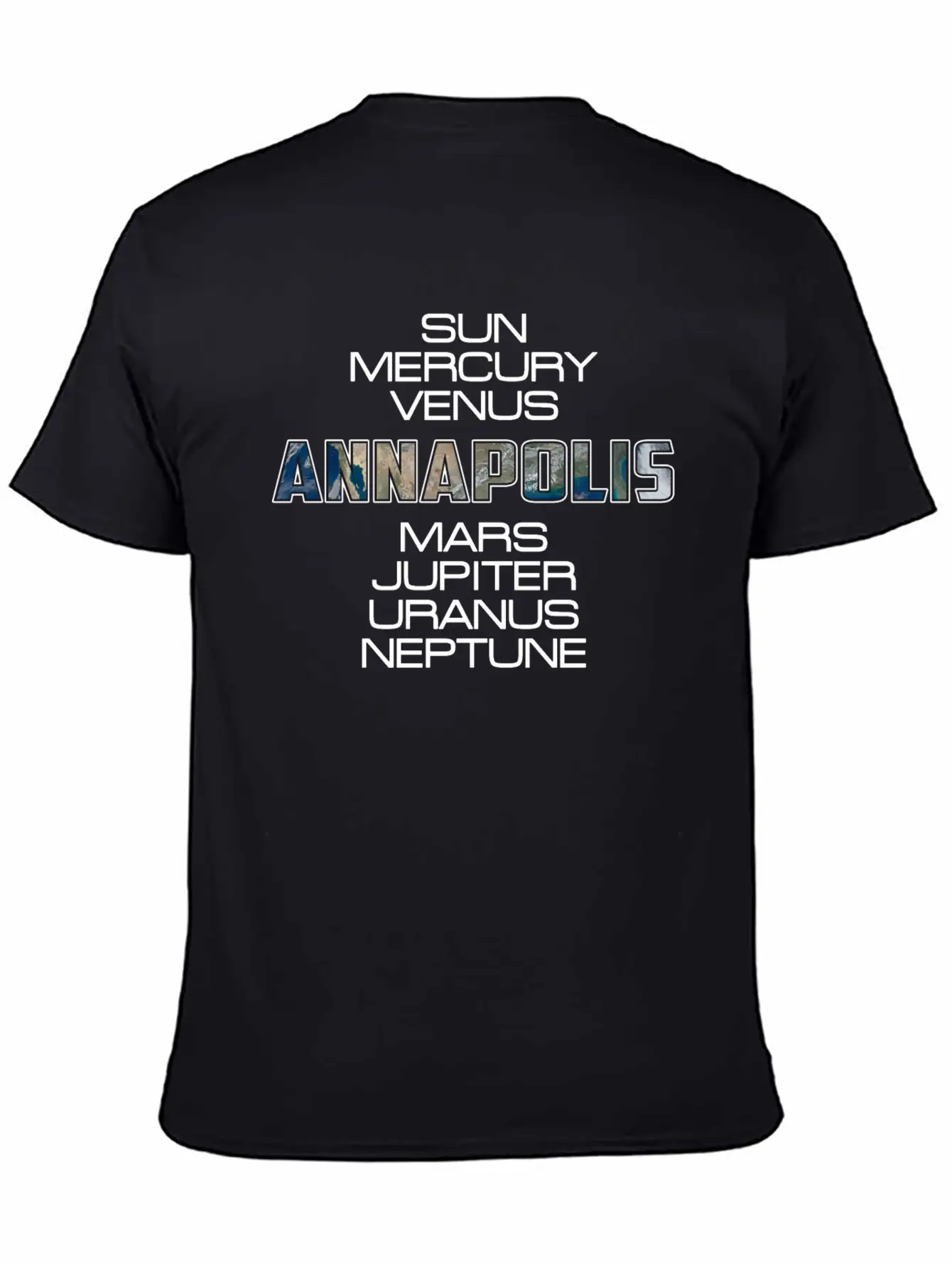 Solar System Planet Earth Annapolis Gift Timeless Short Sleeve Tee – Comfy And Minimalist Design
