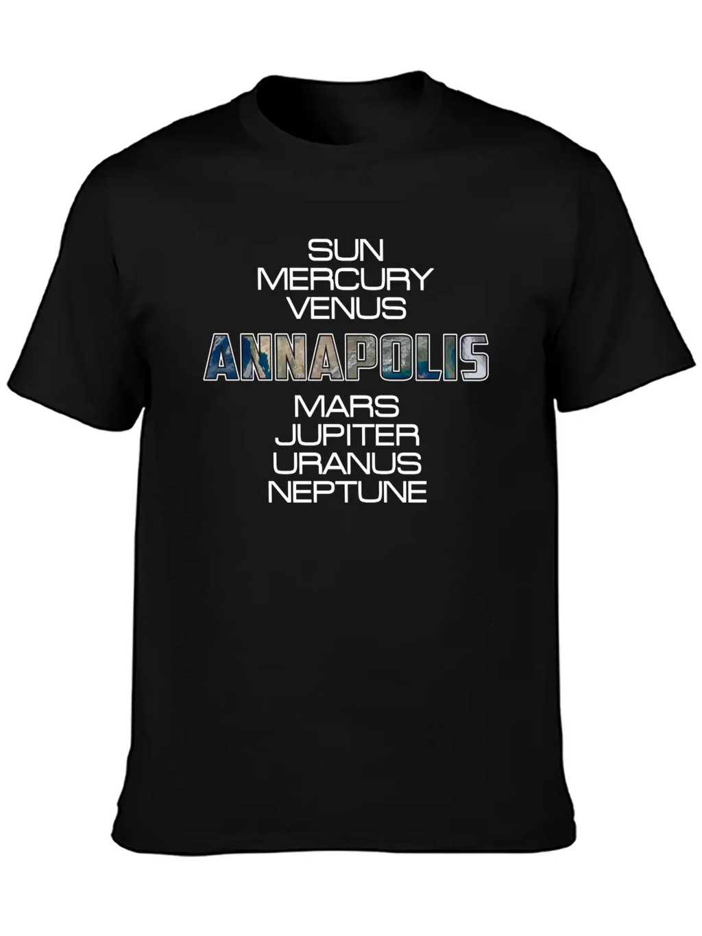 Solar System Planet Earth Annapolis Gift Timeless Short Sleeve Tee – Comfy And Minimalist Design
