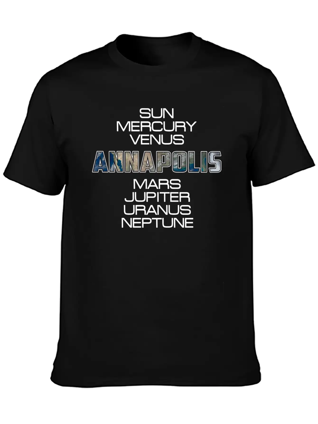 Solar System Planet Earth Annapolis Gift Timeless Short Sleeve Tee – Comfy And Minimalist Design