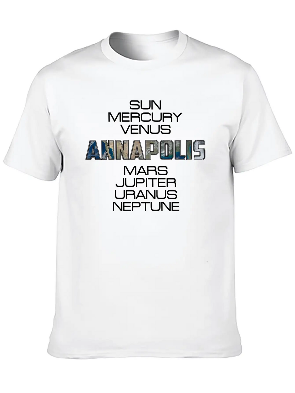 Solar System Planet Earth Annapolis Gift Timeless Short Sleeve Tee – Comfy And Minimalist Design