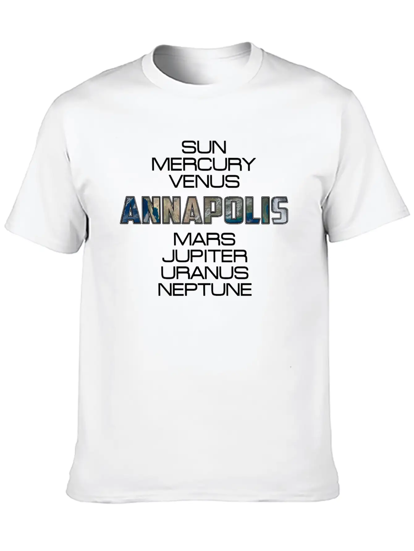 Solar System Planet Earth Annapolis Gift Timeless Short Sleeve Tee – Comfy And Minimalist Design