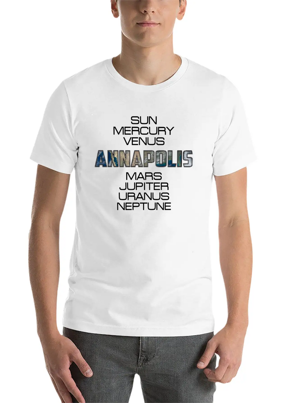 Solar System Planet Earth Annapolis Gift Timeless Short Sleeve Tee – Comfy And Minimalist Design