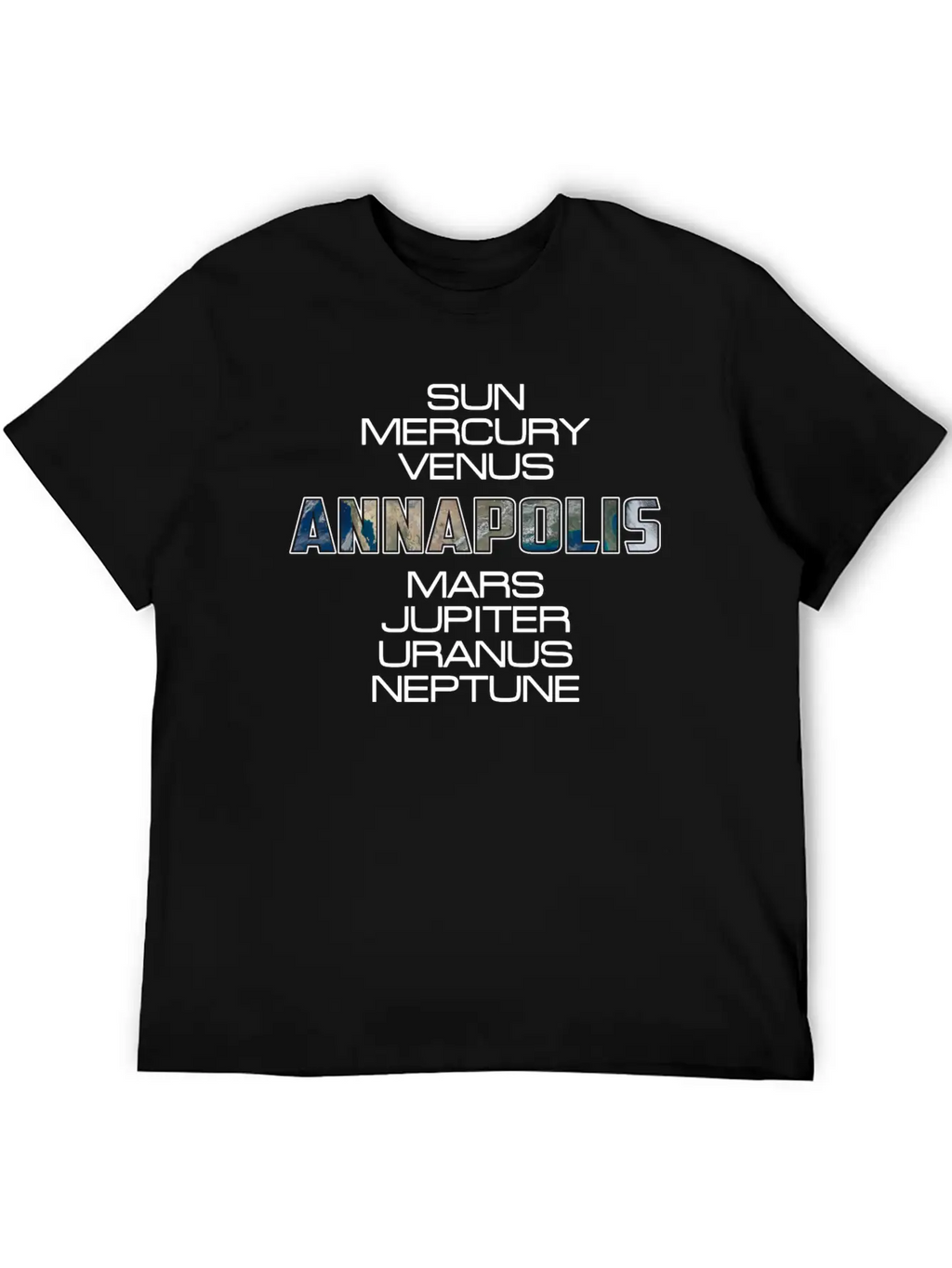 Solar System Planet Earth Annapolis Gift Timeless Short Sleeve Tee – Comfy And Minimalist Design