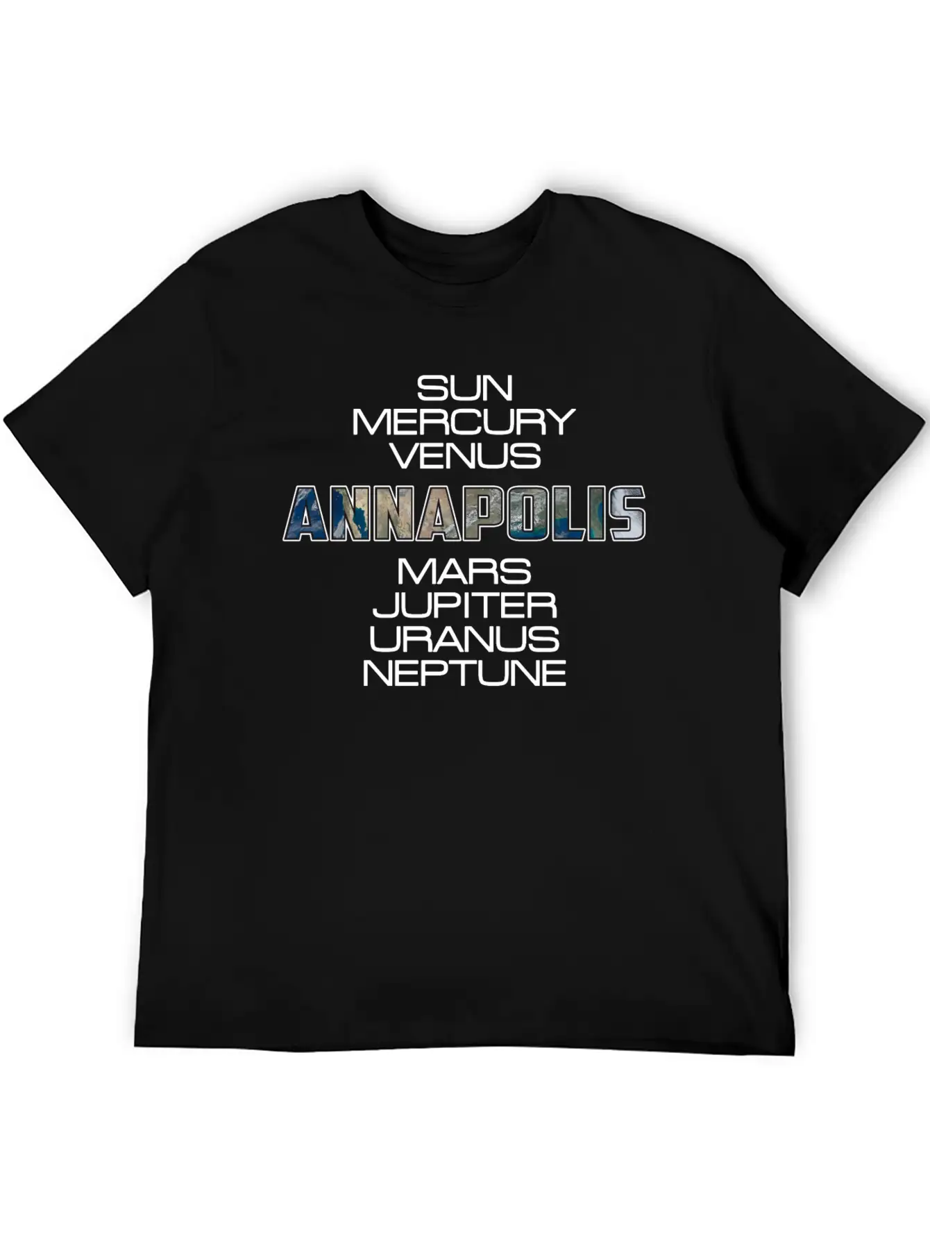 Solar System Planet Earth Annapolis Gift Timeless Short Sleeve Tee – Comfy And Minimalist Design