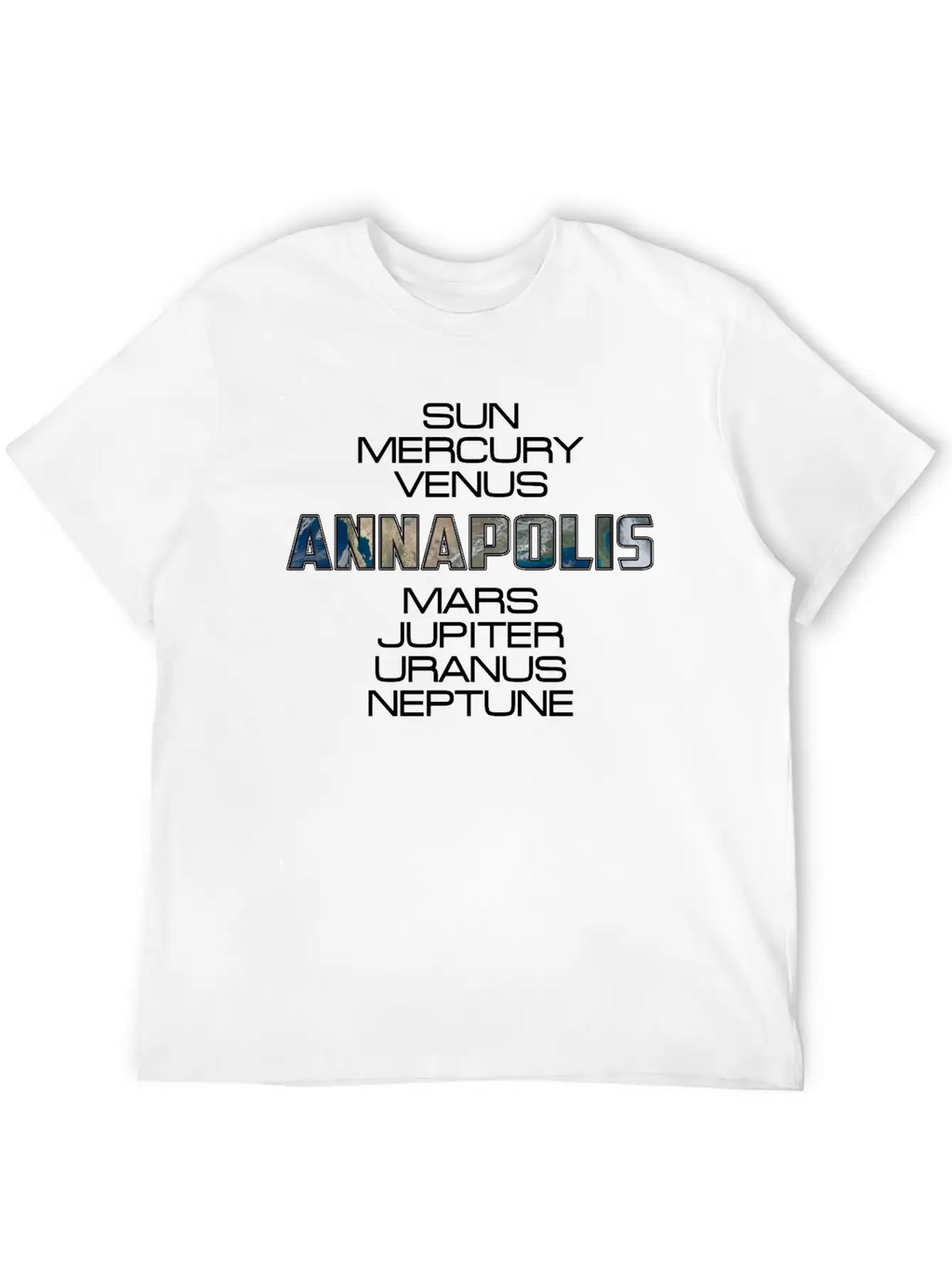 Solar System Planet Earth Annapolis Gift Timeless Short Sleeve Tee – Comfy And Minimalist Design