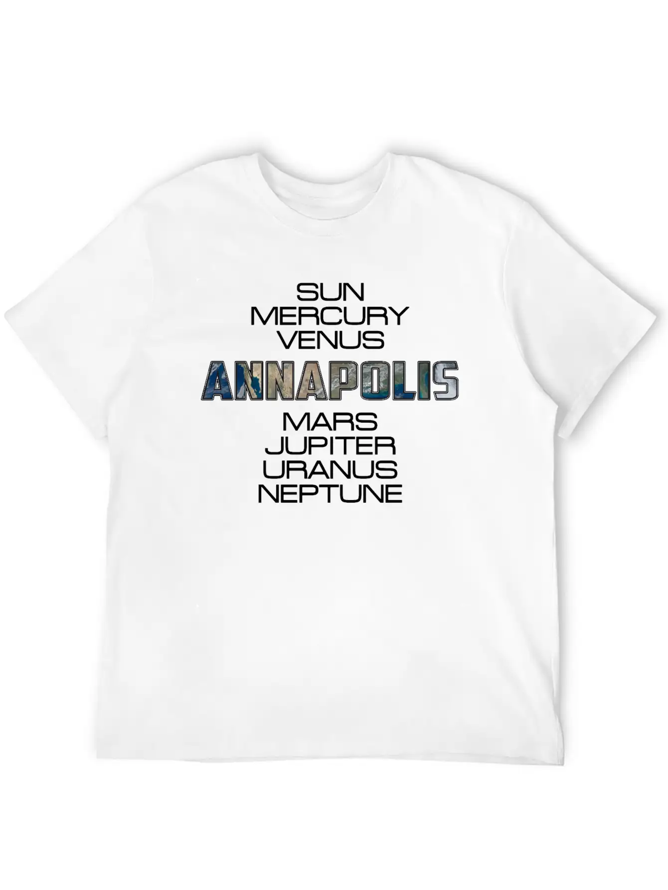 Solar System Planet Earth Annapolis Gift Timeless Short Sleeve Tee – Comfy And Minimalist Design