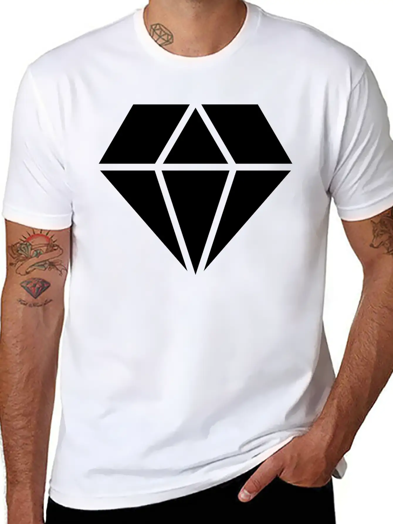 Solid Diamond Classic Cotton Tee – Unisex Comfort For Any Season