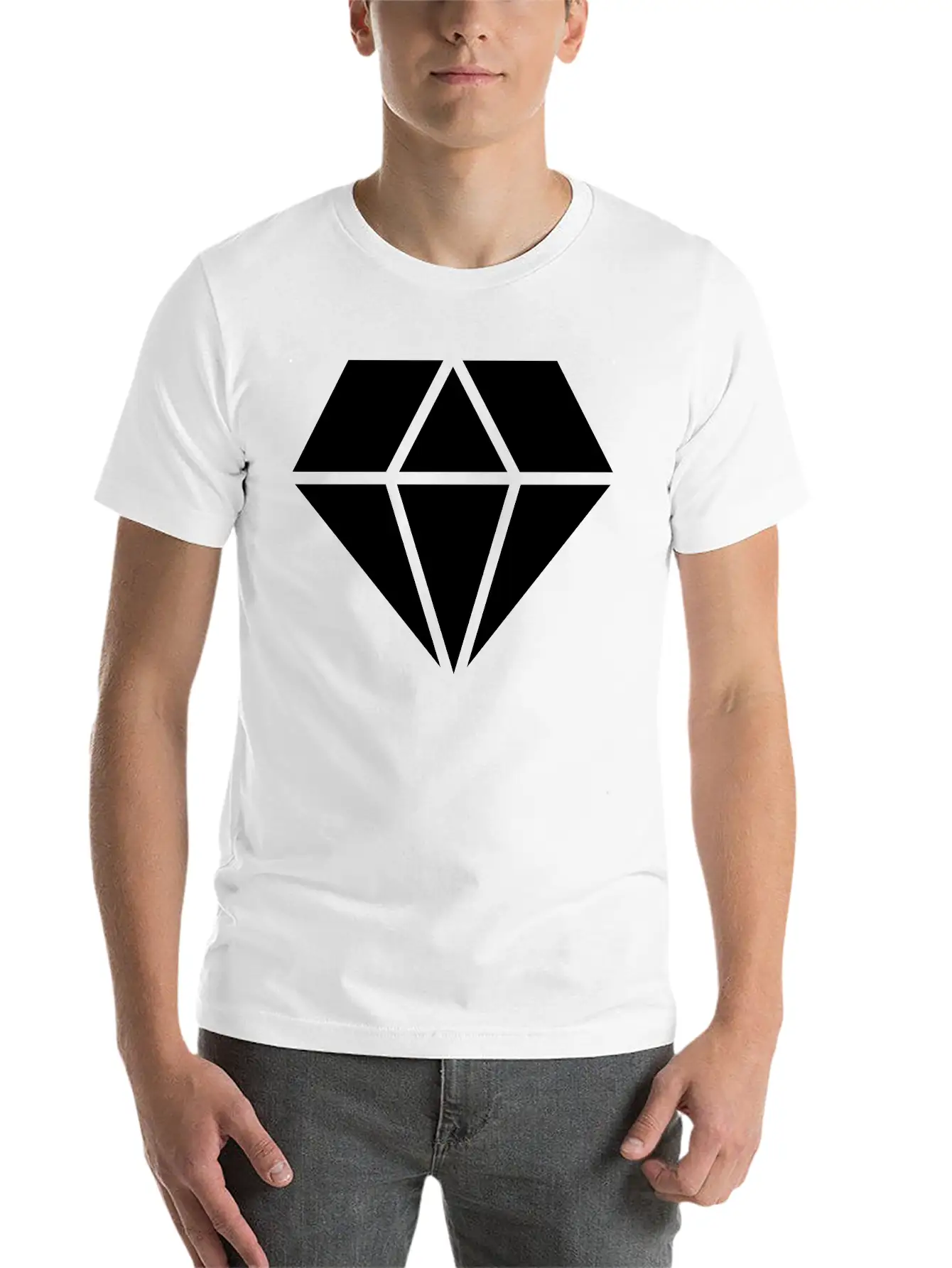 Solid Diamond Classic Cotton Tee – Unisex Comfort For Any Season