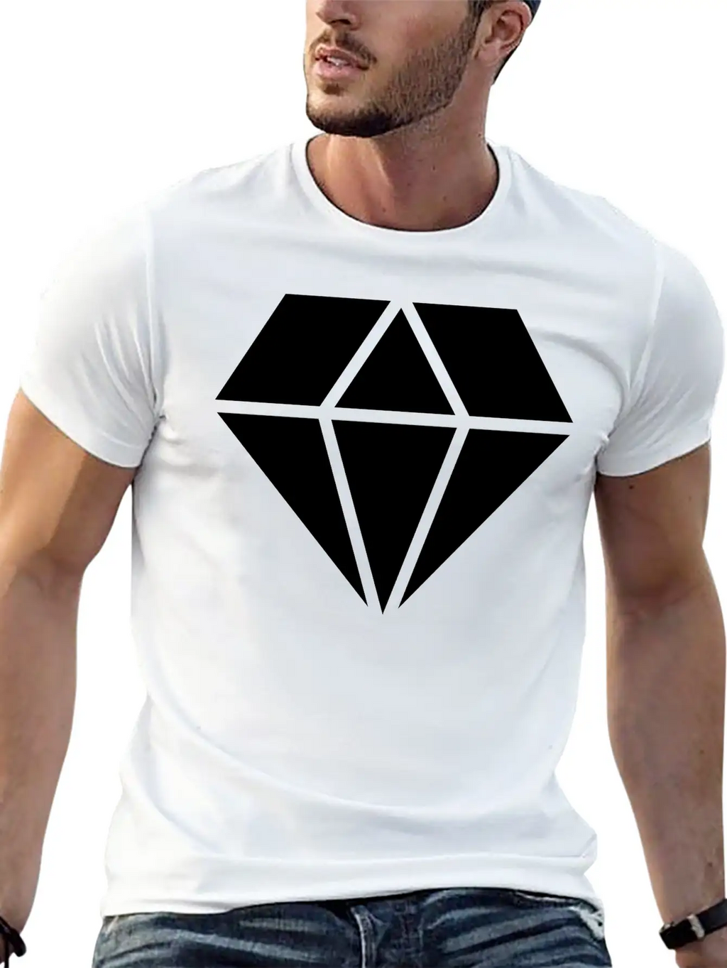 Solid Diamond Classic Cotton Tee – Unisex Comfort For Any Season