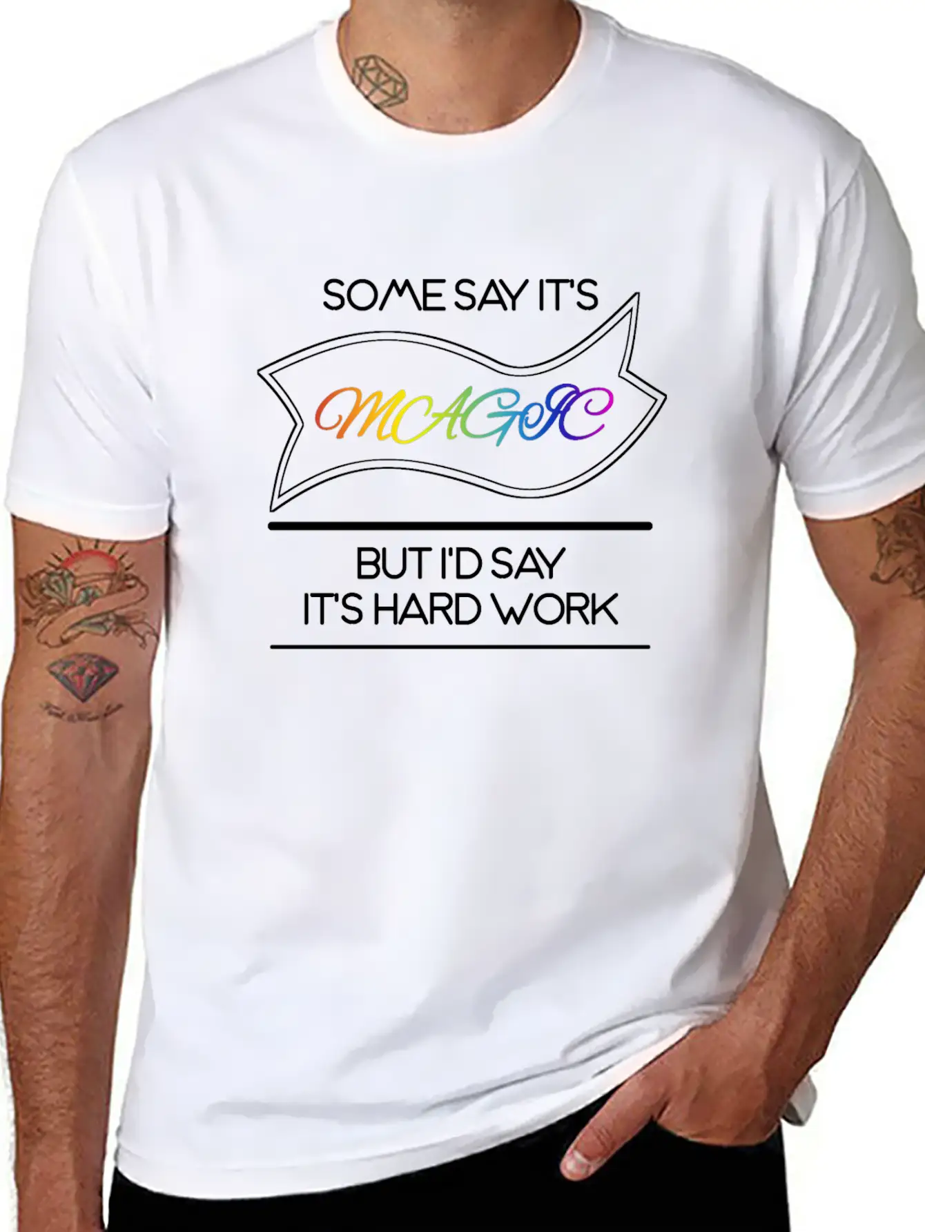 Some Say It's Magic But I'd Say It's Hard Work Essential Cotton Tee For Daily Outfits – Unisex Style