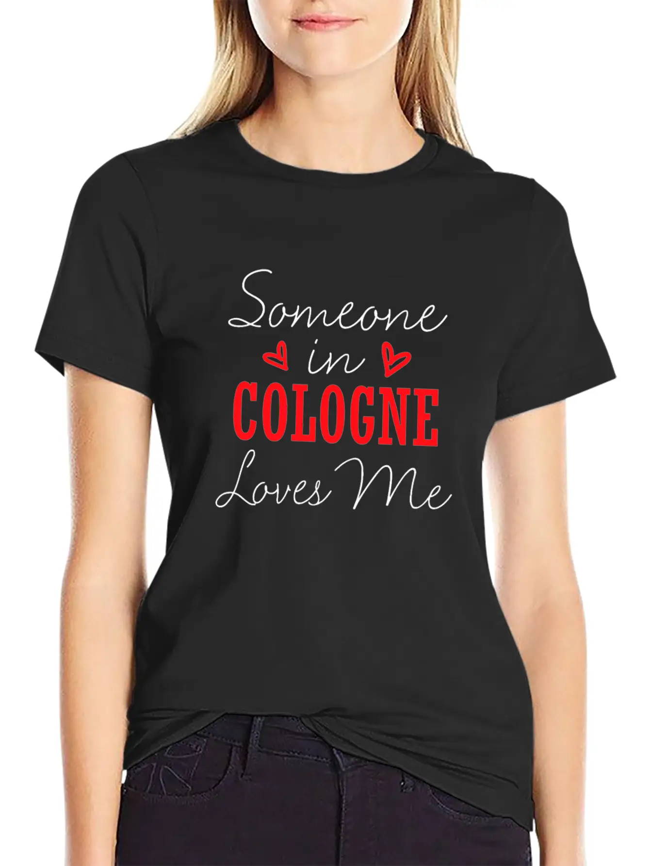Someone In Cologne Loves Me Relationship Couple Ge Basic Graphic T-Shirt – Daily Comfort In Soft Cotton