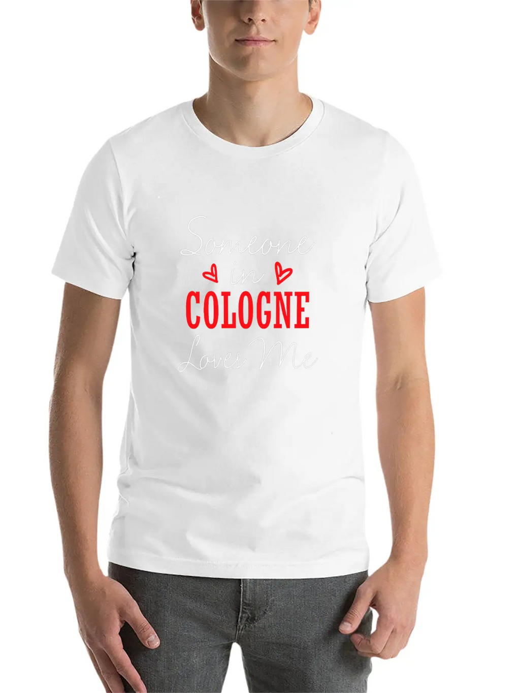 Someone In Cologne Loves Me Relationship Couple Ge Basic Graphic T-Shirt – Daily Comfort In Soft Cotton