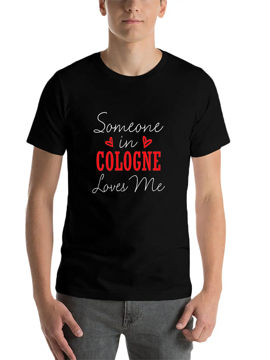 Someone In Cologne Loves Me Relationship Couple Ge Basic Graphic T-Shirt – Daily Comfort In Soft Cotton
