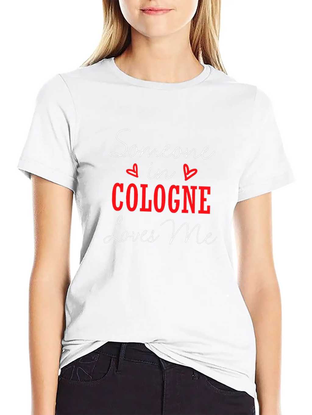 Someone In Cologne Loves Me Relationship Couple Ge Basic Graphic T-Shirt – Daily Comfort In Soft Cotton