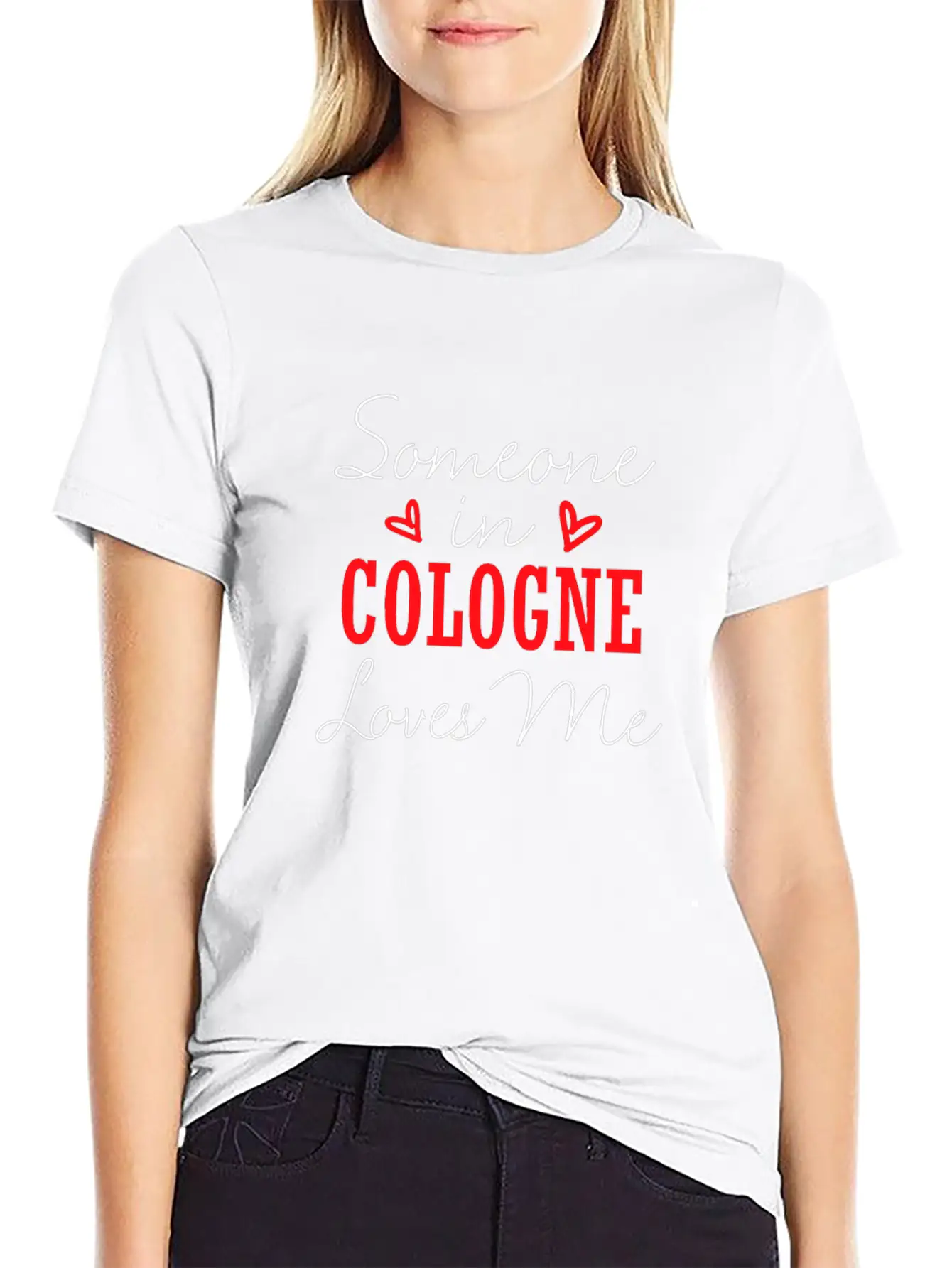 Someone In Cologne Loves Me Relationship Couple Ge Basic Graphic T-Shirt – Daily Comfort In Soft Cotton