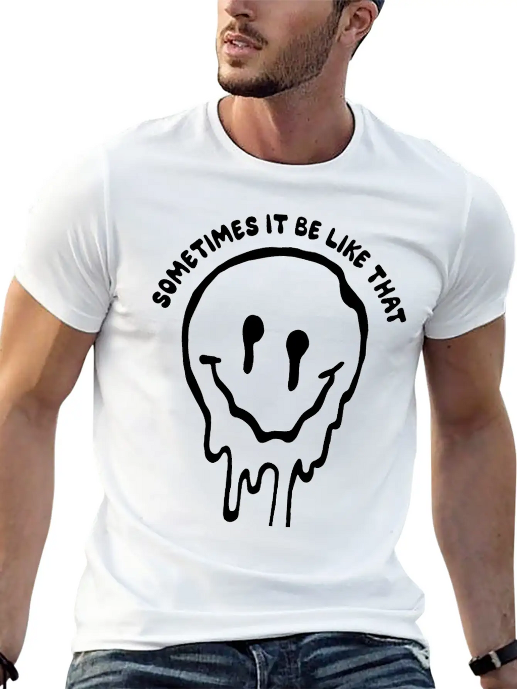 Sometimes It Be Like That Melted Face Classic Cotton Tee – Unisex Comfort For Any Season