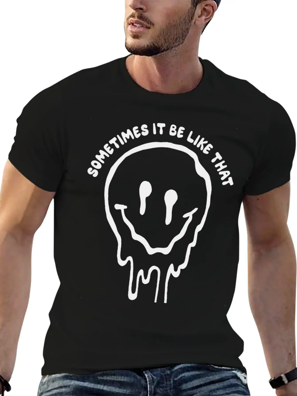 Sometimes It Be Like That Melted Face Classic Cotton Tee – Unisex Comfort For Any Season