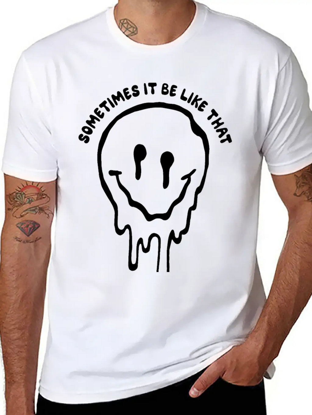 Sometimes It Be Like That Melted Face Classic Cotton Tee – Unisex Comfort For Any Season