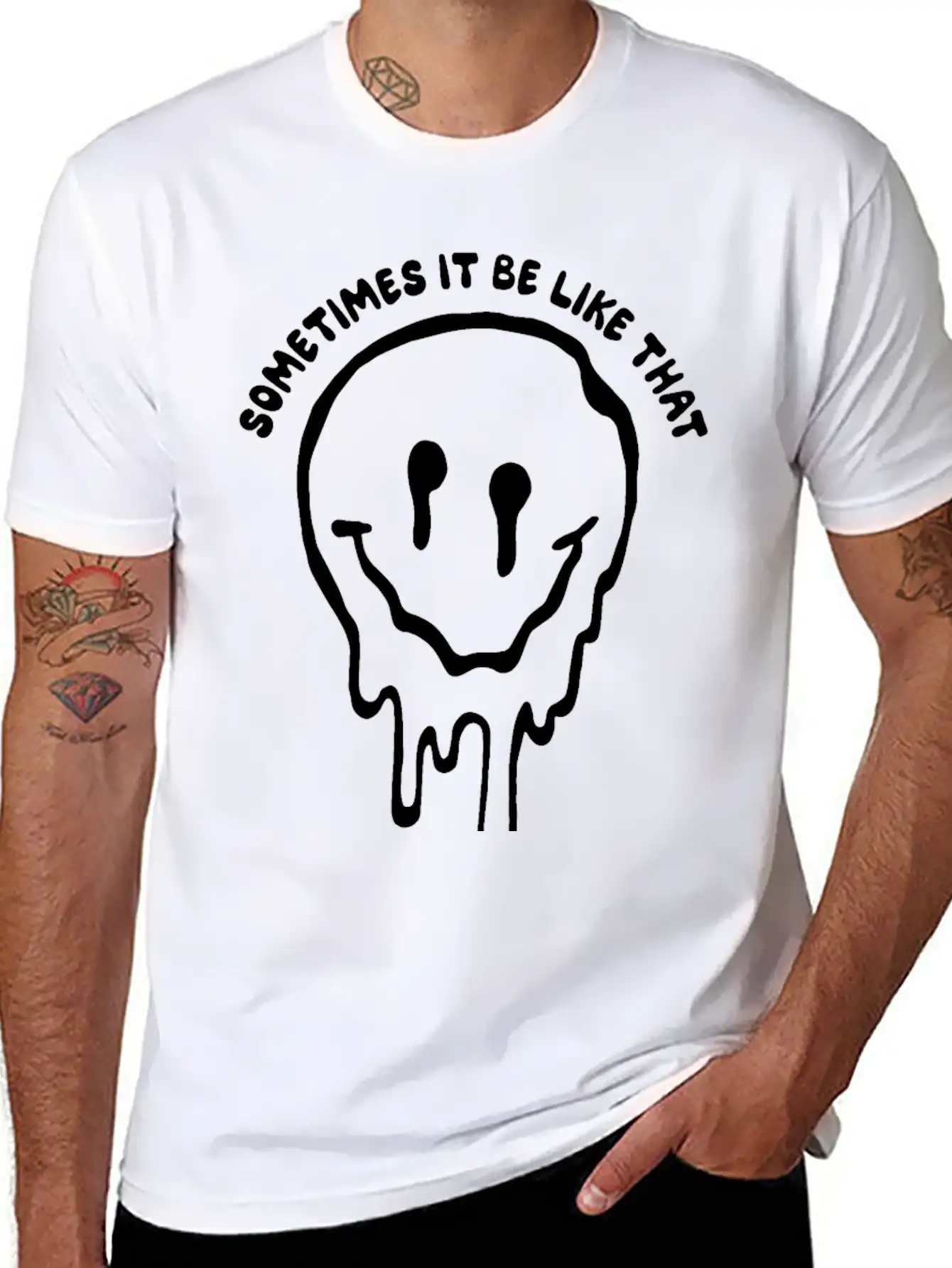 Sometimes It Be Like That Melted Face Classic Cotton Tee – Unisex Comfort For Any Season