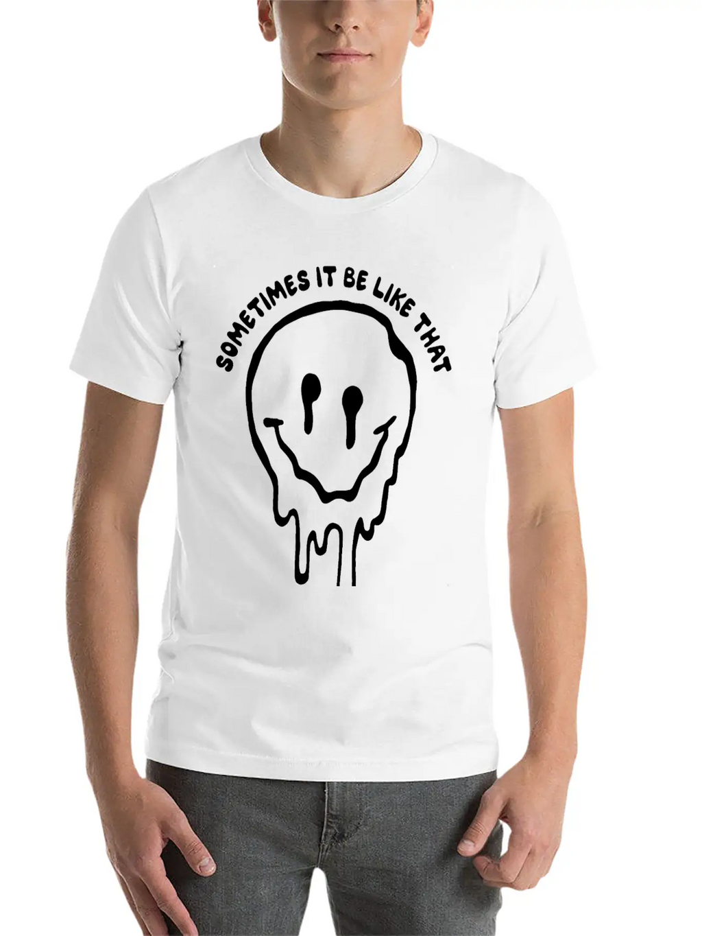 Sometimes It Be Like That Melted Face Classic Cotton Tee – Unisex Comfort For Any Season