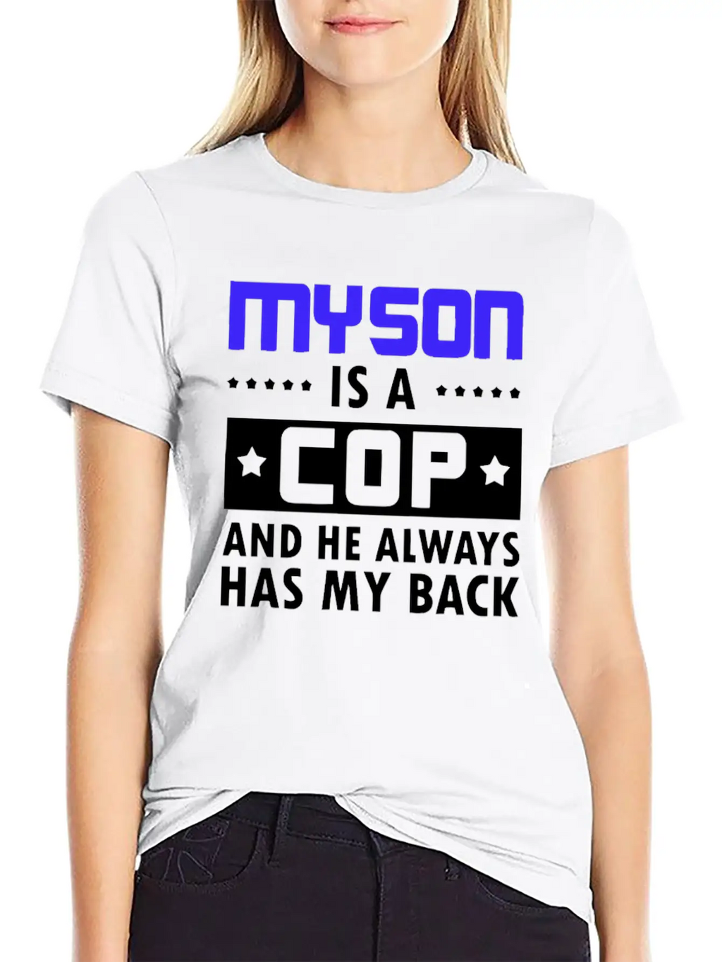 Sons Cop He Has Back Police Officer Stylish Everyday T-Shirt – Unisex Basic Cotton Tee
