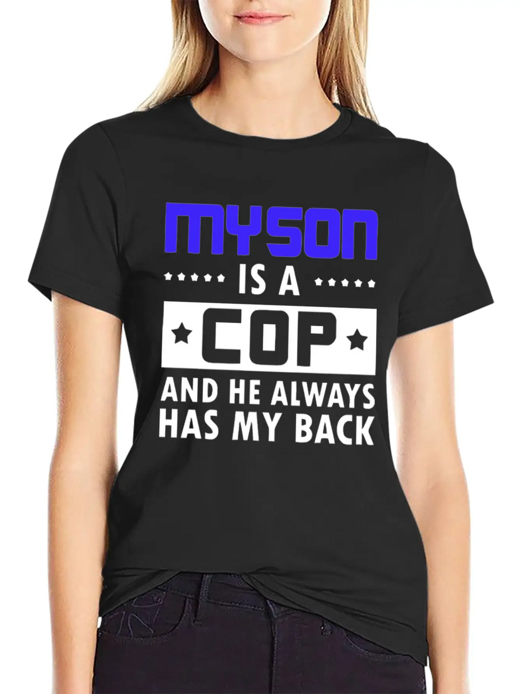 Sons Cop He Has Back Police Officer Stylish Everyday T-Shirt – Unisex Basic Cotton Tee