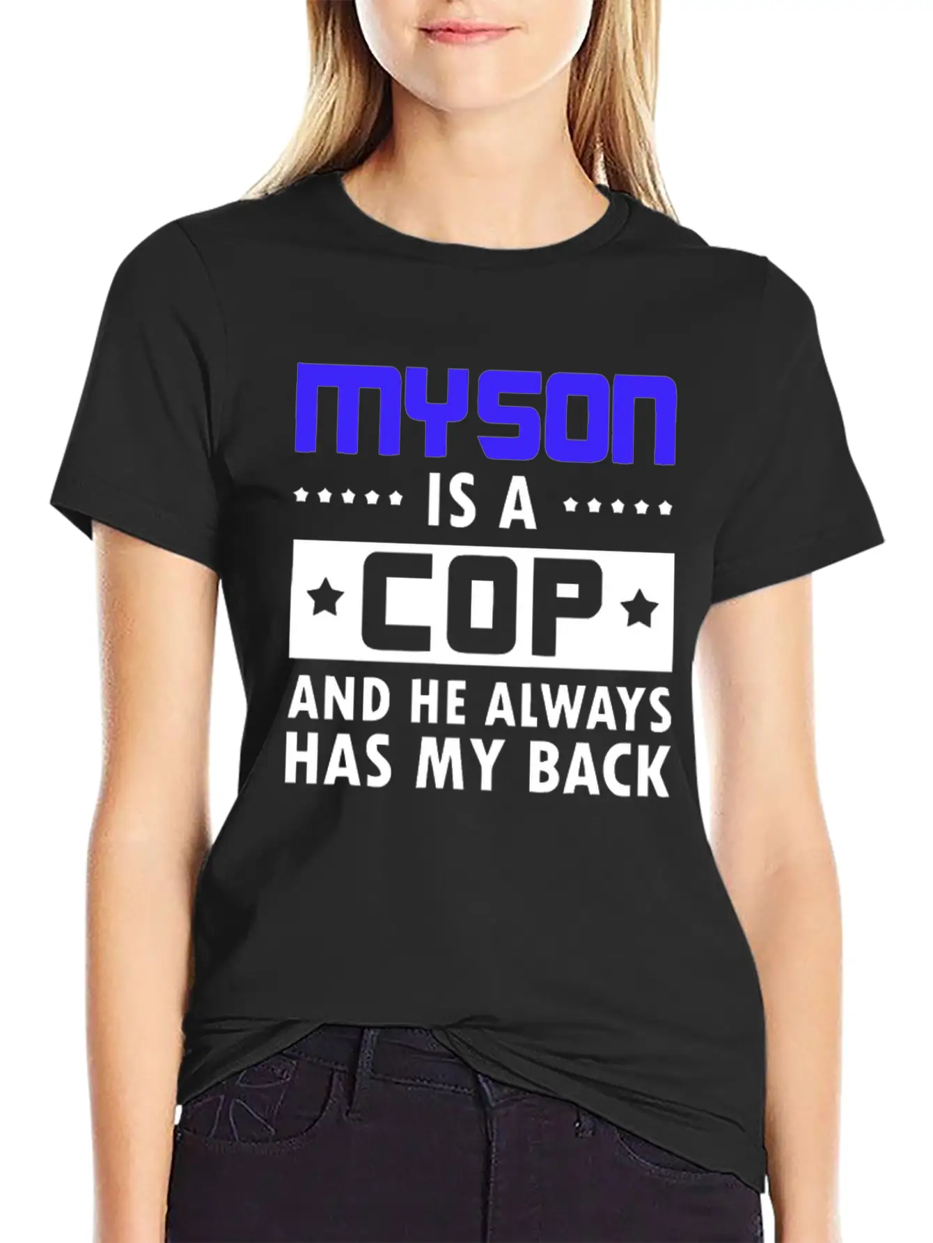 Sons Cop He Has Back Police Officer Stylish Everyday T-Shirt – Unisex Basic Cotton Tee