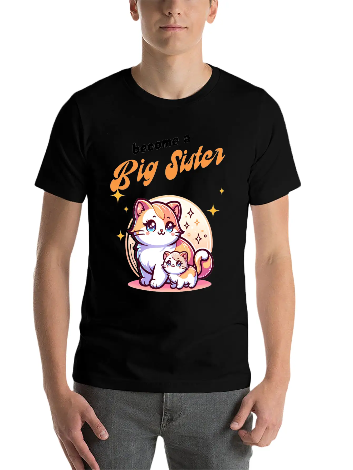 Soon I'll Be A Big Sister Cute Cats Unisex Casual T-Shirt – Clean Design For Daily Comfort