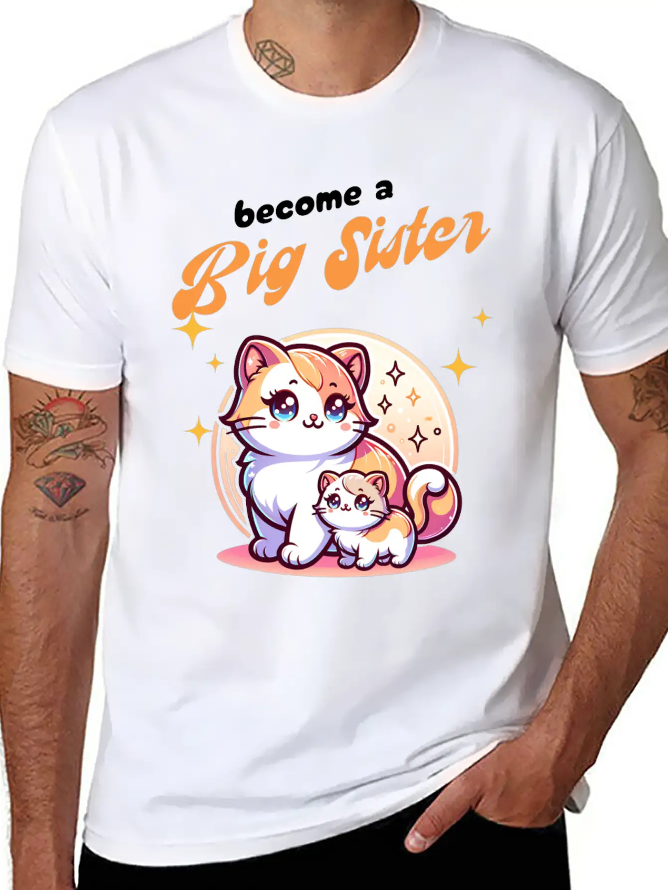 Soon I'll Be A Big Sister Cute Cats Unisex Casual T-Shirt – Clean Design For Daily Comfort