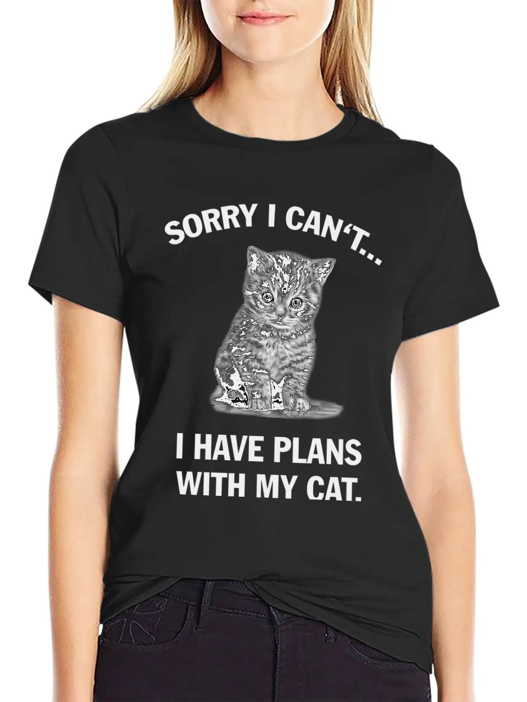 Sorry I Can't I Have Plans With My Cat Unisex Casual T-Shirt – Clean Design For Daily Comfort