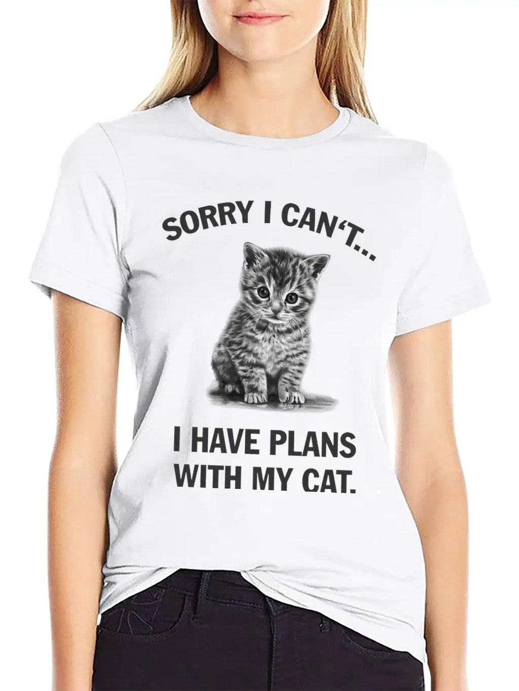 Sorry I Can't I Have Plans With My Cat Unisex Casual T-Shirt – Clean Design For Daily Comfort