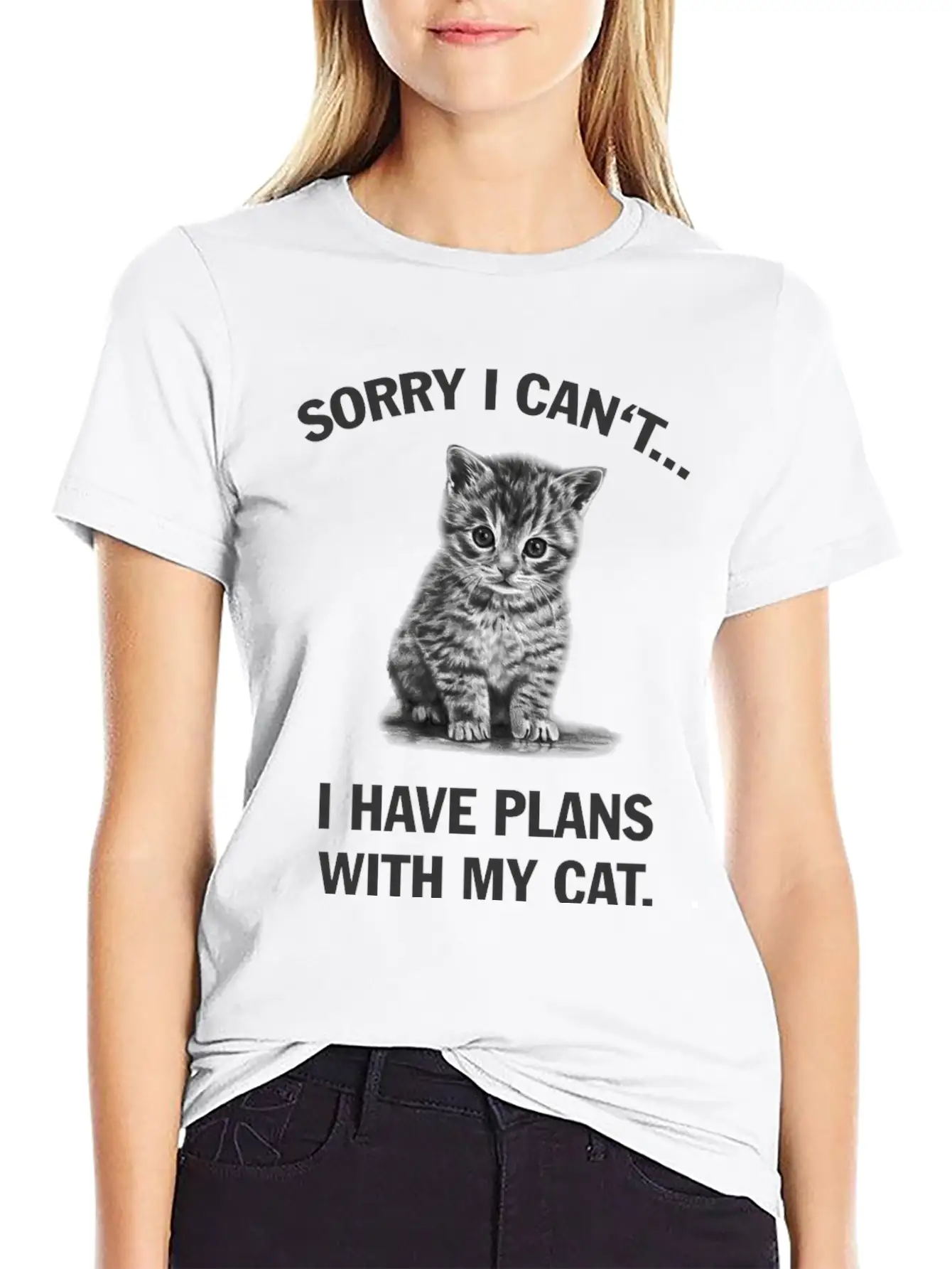 Sorry I Can't I Have Plans With My Cat Unisex Casual T-Shirt – Clean Design For Daily Comfort