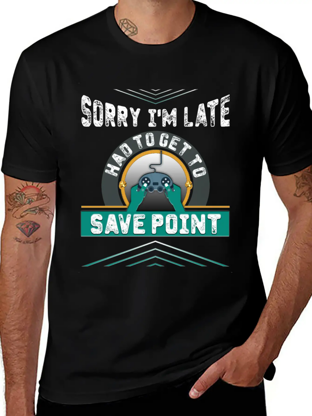 Sorry I M Late Had To Get To Save Point Copy Breathable Soft Cotton T-Shirt – Timeless Casual Look