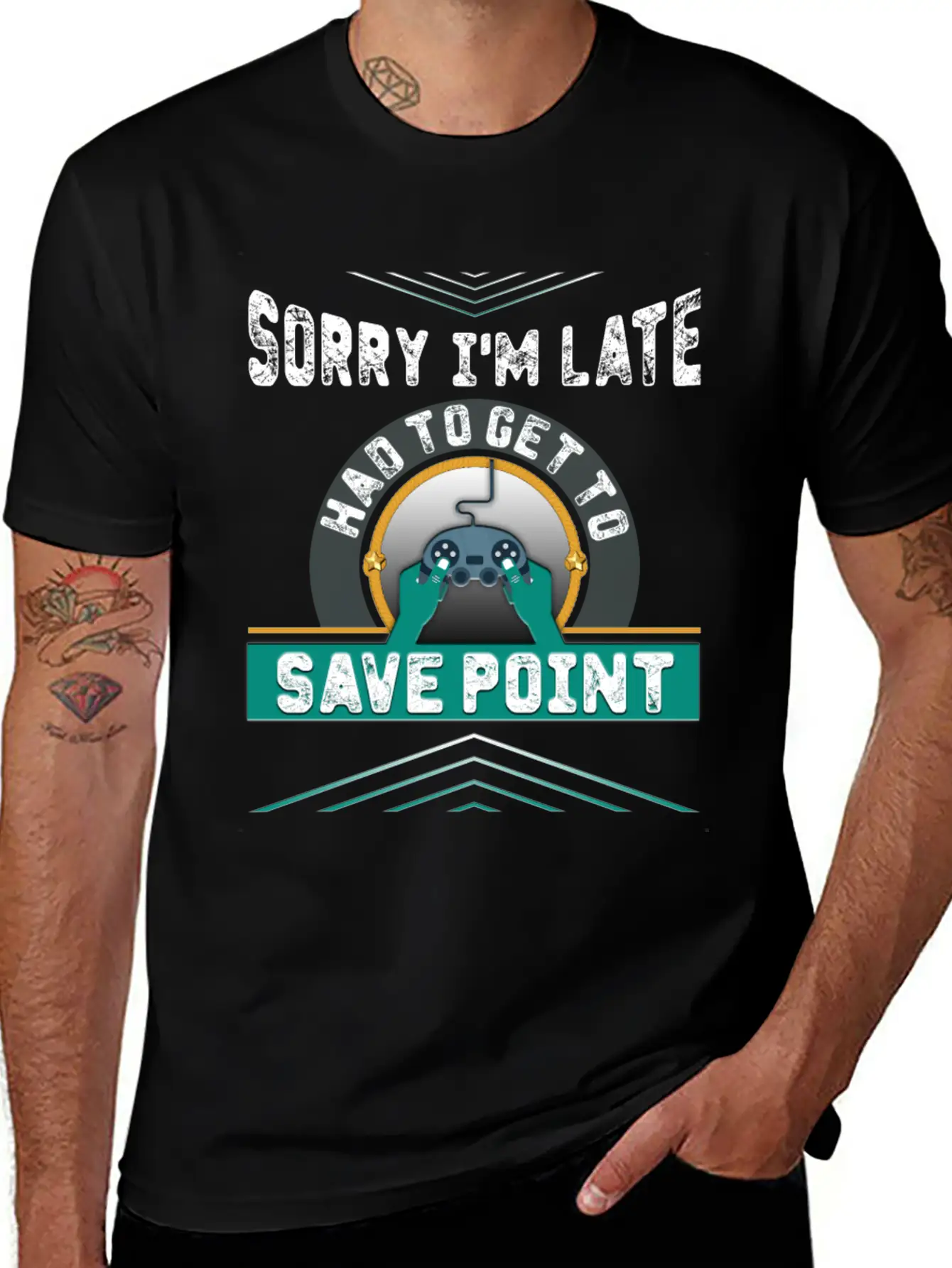 Sorry I M Late Had To Get To Save Point Copy Breathable Soft Cotton T-Shirt – Timeless Casual Look