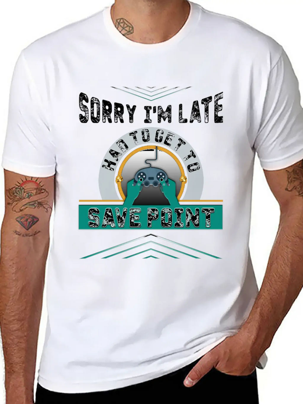 Sorry I M Late Had To Get To Save Point Copy Breathable Soft Cotton T-Shirt – Timeless Casual Look