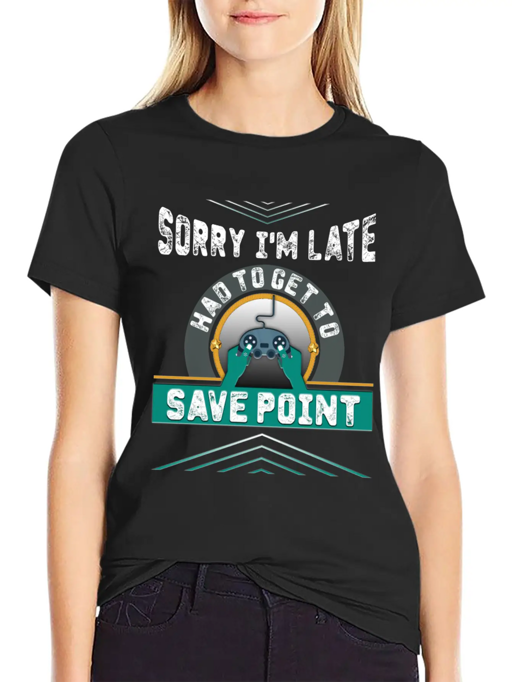 Sorry I M Late Had To Get To Save Point Copy Breathable Soft Cotton T-Shirt – Timeless Casual Look