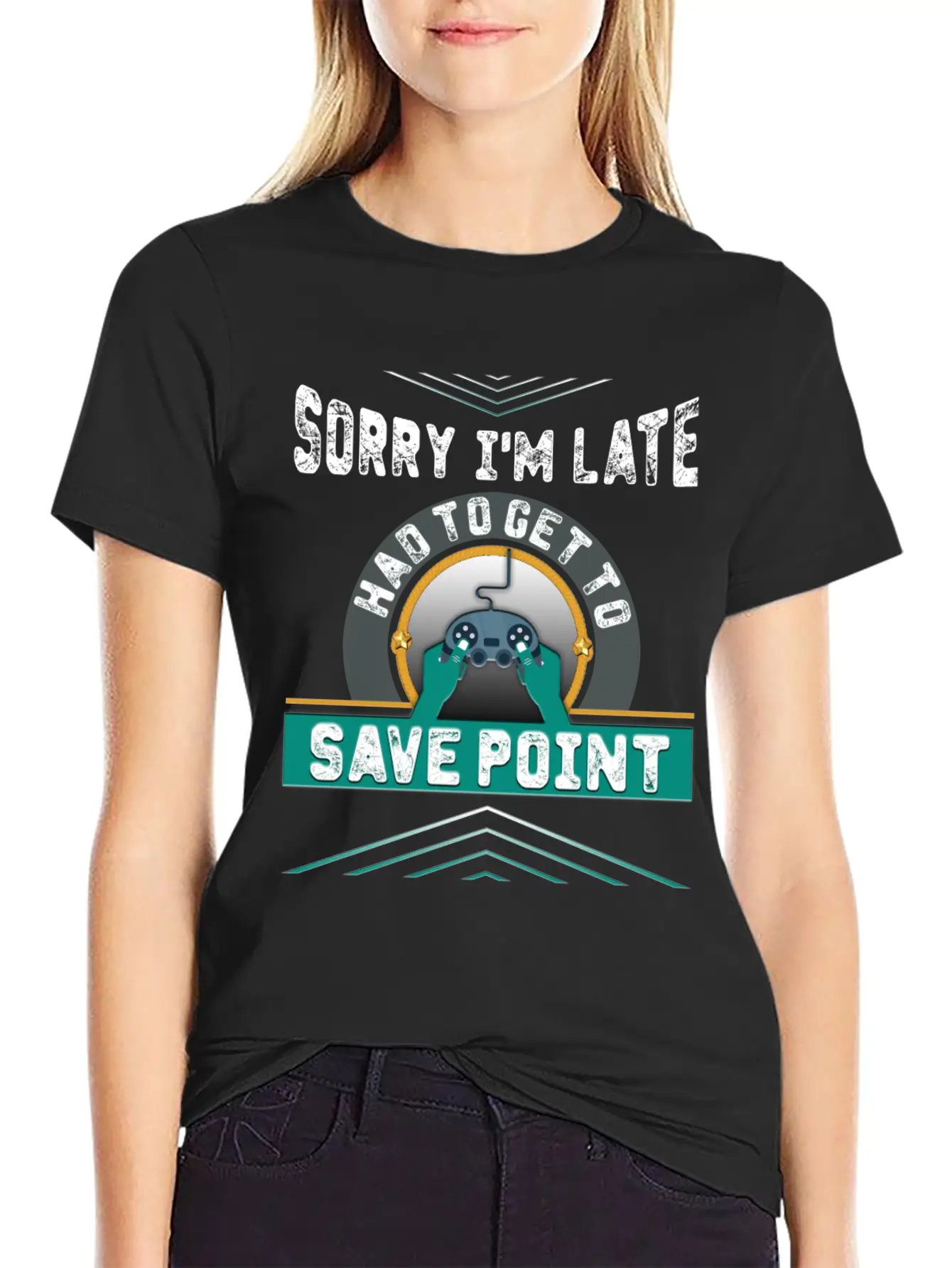 Sorry I M Late Had To Get To Save Point Copy Breathable Soft Cotton T-Shirt – Timeless Casual Look