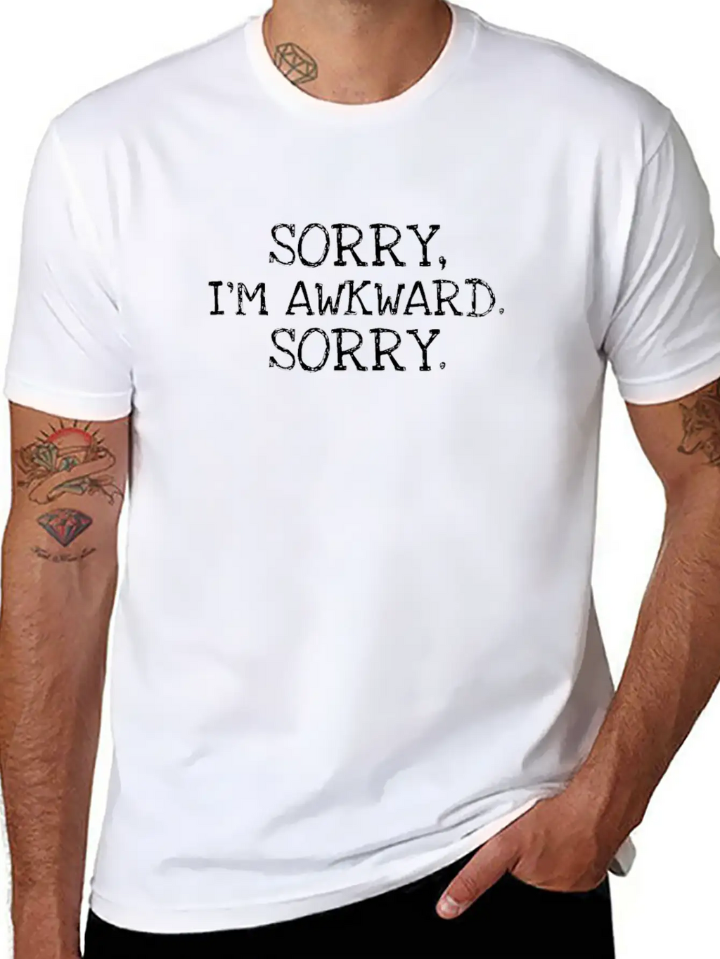 Sorry I'm Awkward Introvert Breathable Graphic T-Shirt – Perfect For Casual Days