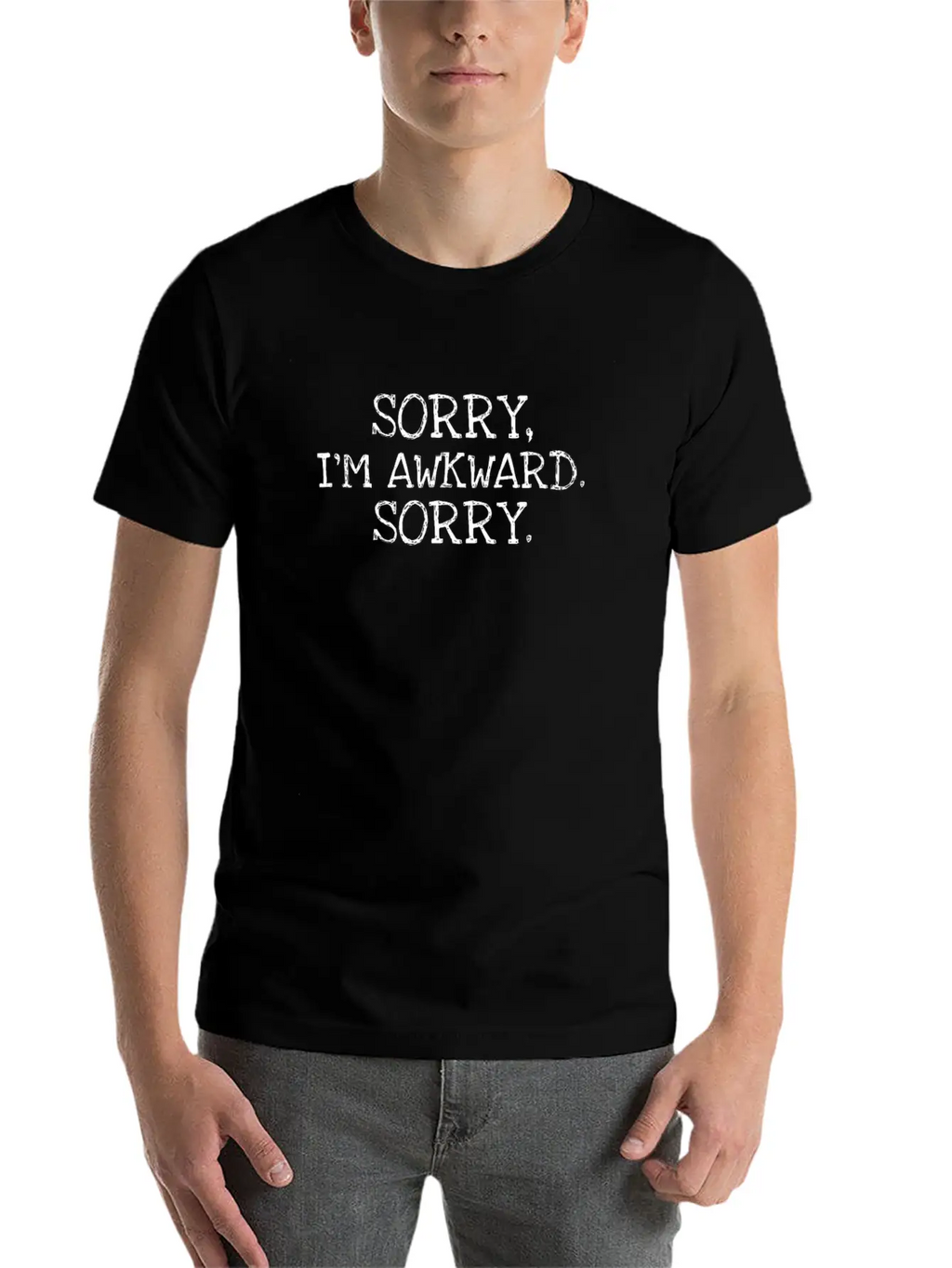 Sorry I'm Awkward Introvert Breathable Graphic T-Shirt – Perfect For Casual Days