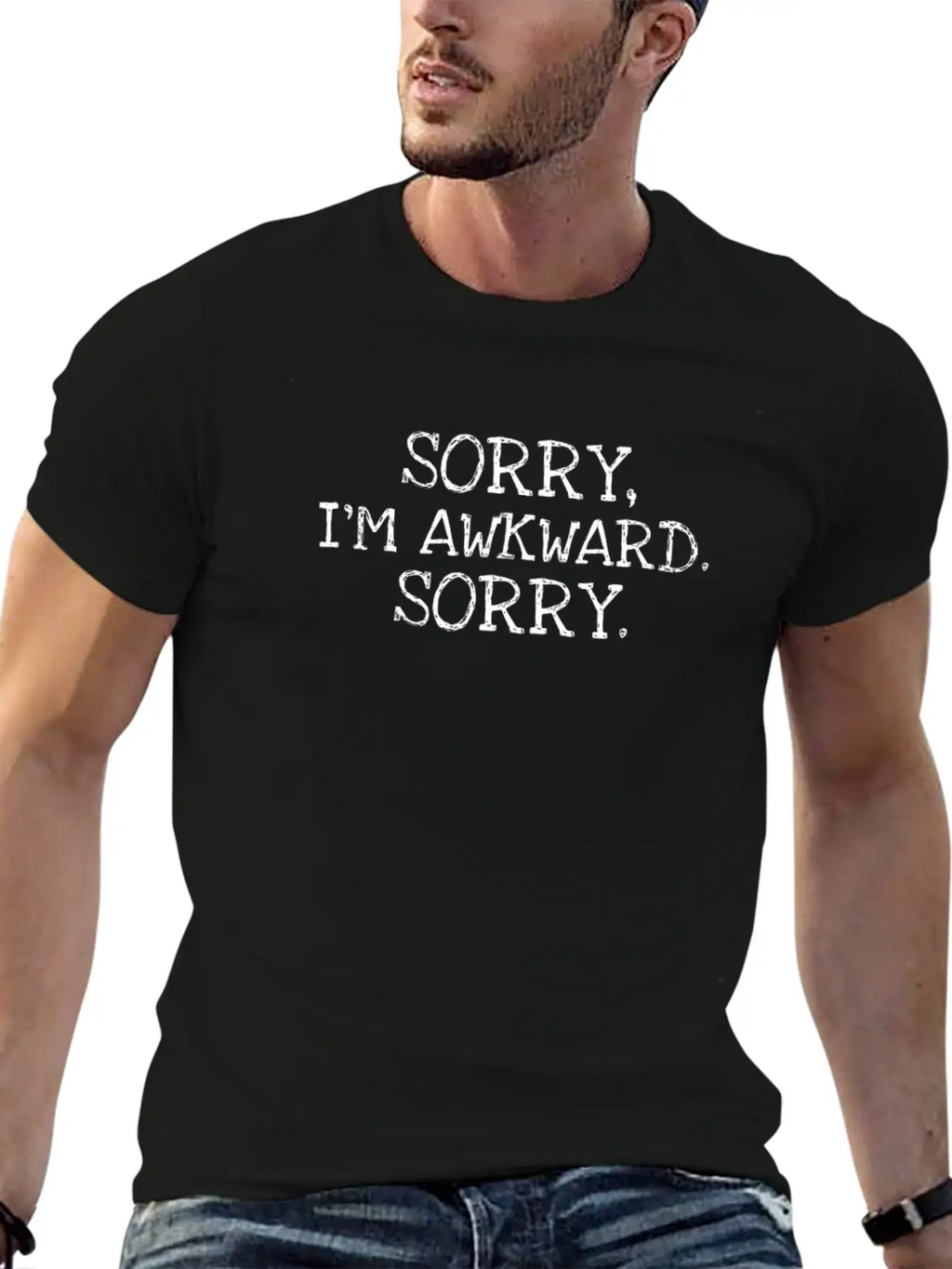 Sorry I'm Awkward Introvert Breathable Graphic T-Shirt – Perfect For Casual Days