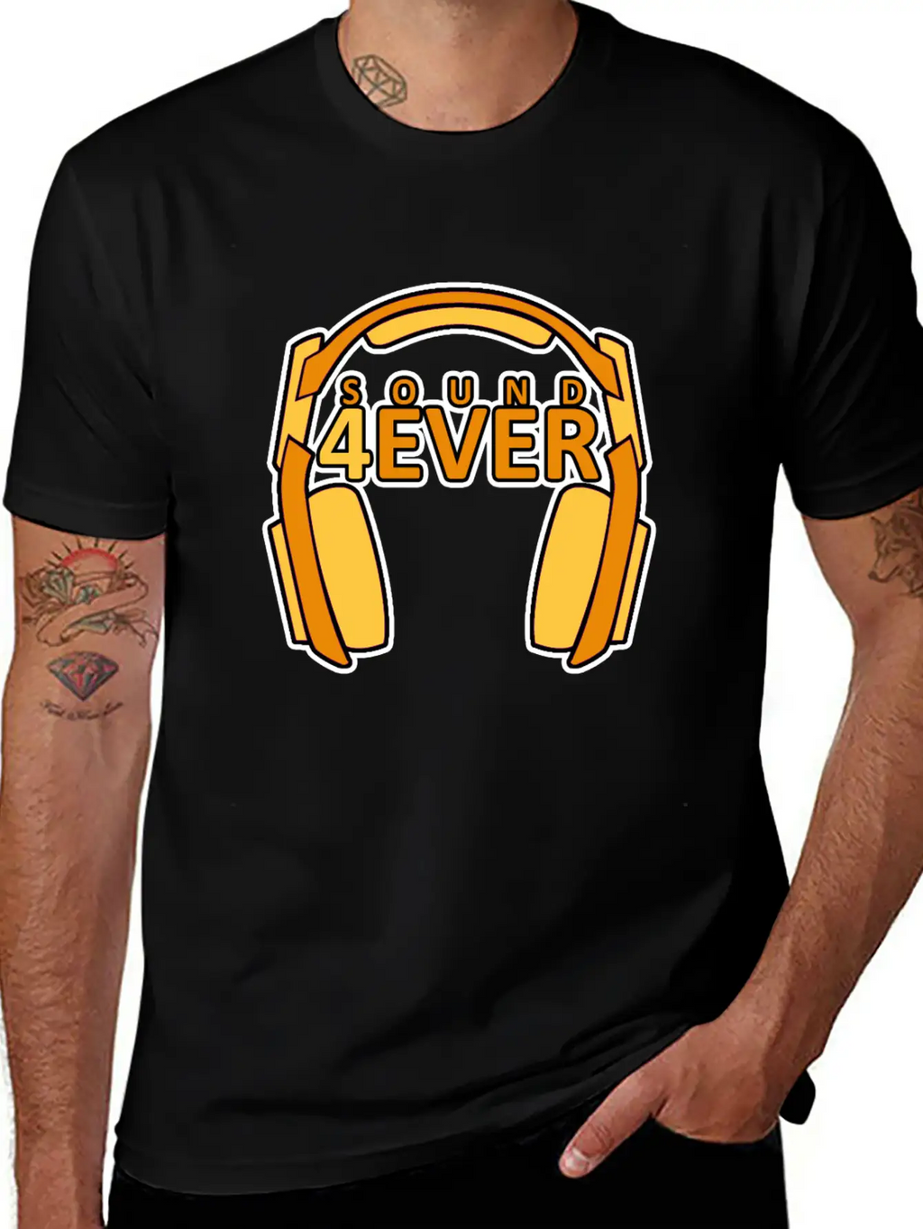 Sound 4 Ever Music Is Life Head Phones Basic Graphic T-Shirt – Daily Comfort In Soft Cotton