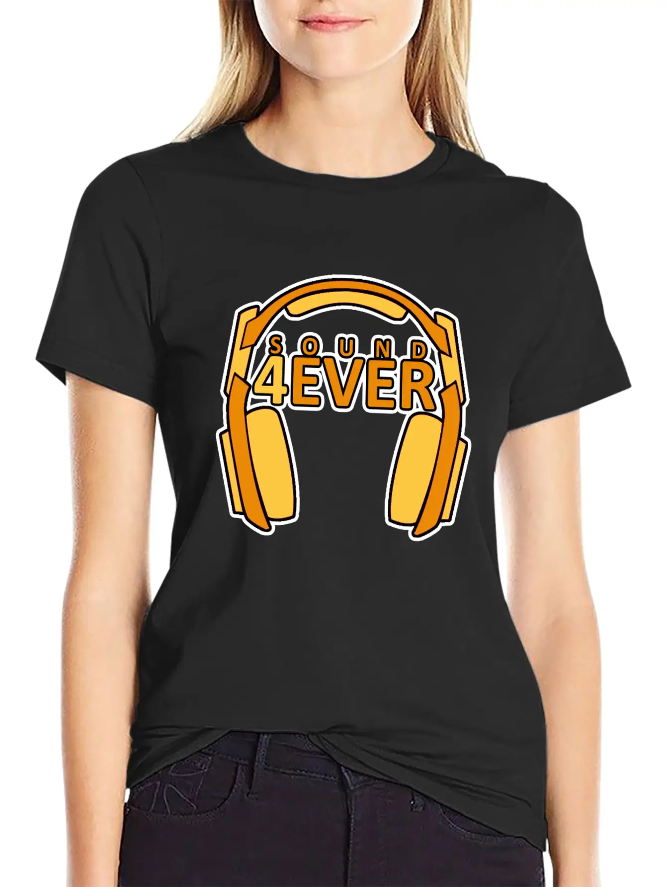 Sound 4 Ever Music Is Life Head Phones Basic Graphic T-Shirt – Daily Comfort In Soft Cotton