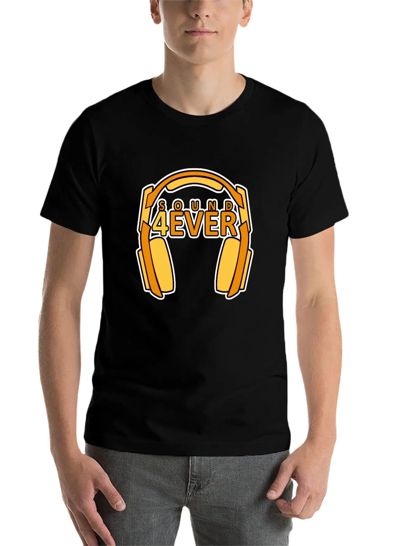 Sound 4 Ever Music Is Life Head Phones Basic Graphic T-Shirt – Daily Comfort In Soft Cotton